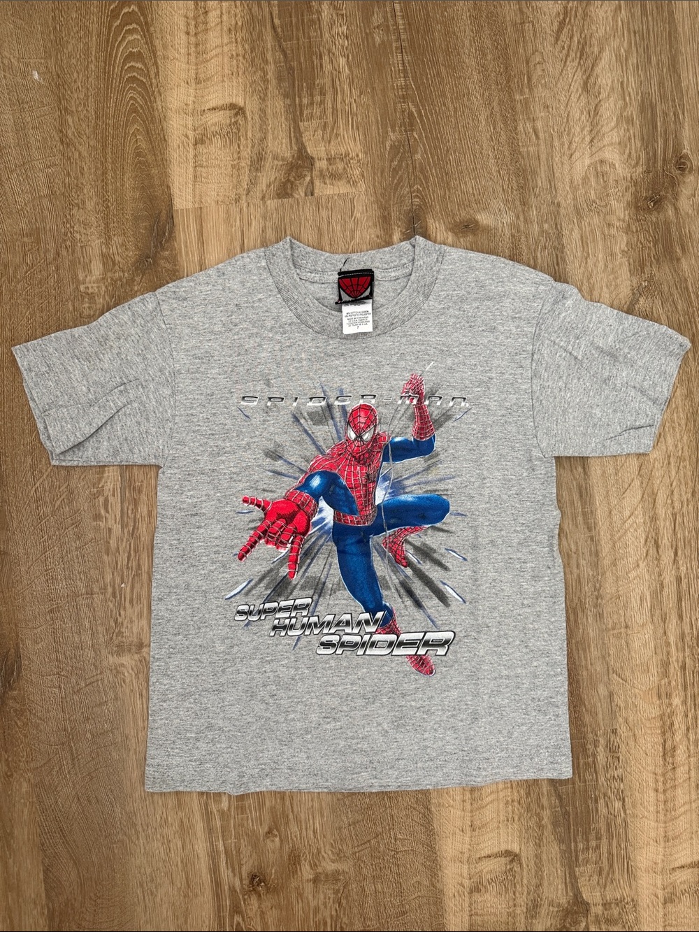 Spider-Man Gray Graphic Kids T-Shirt, Size 7